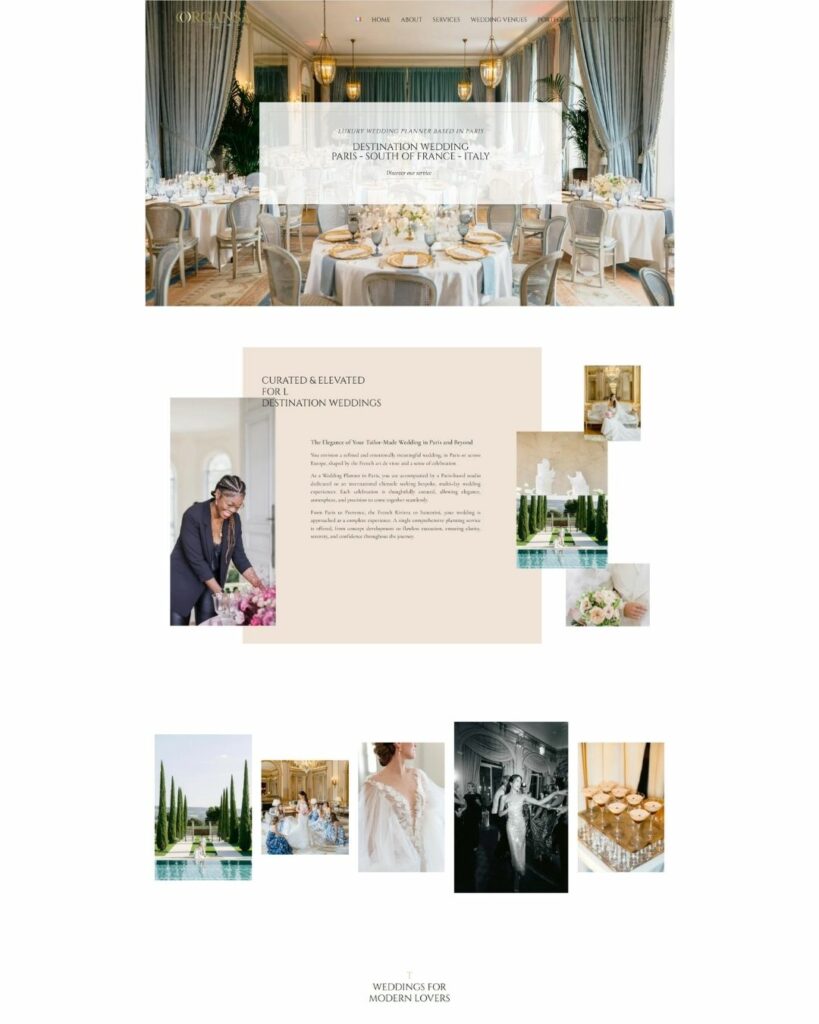 site internet pour wedding planner accueil