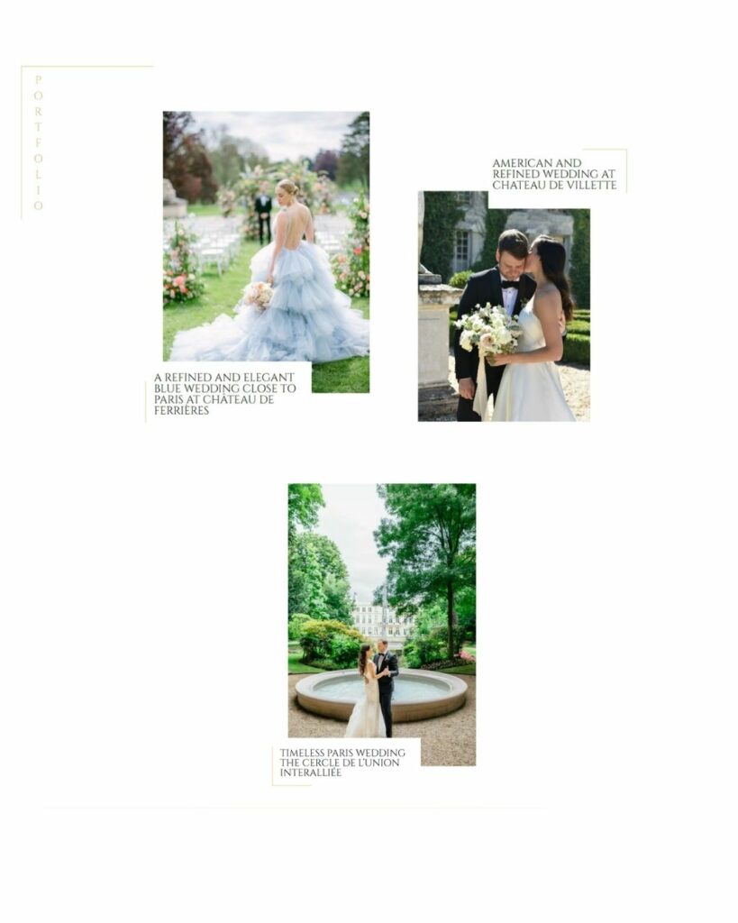site internet pour wedding planner page portfolio