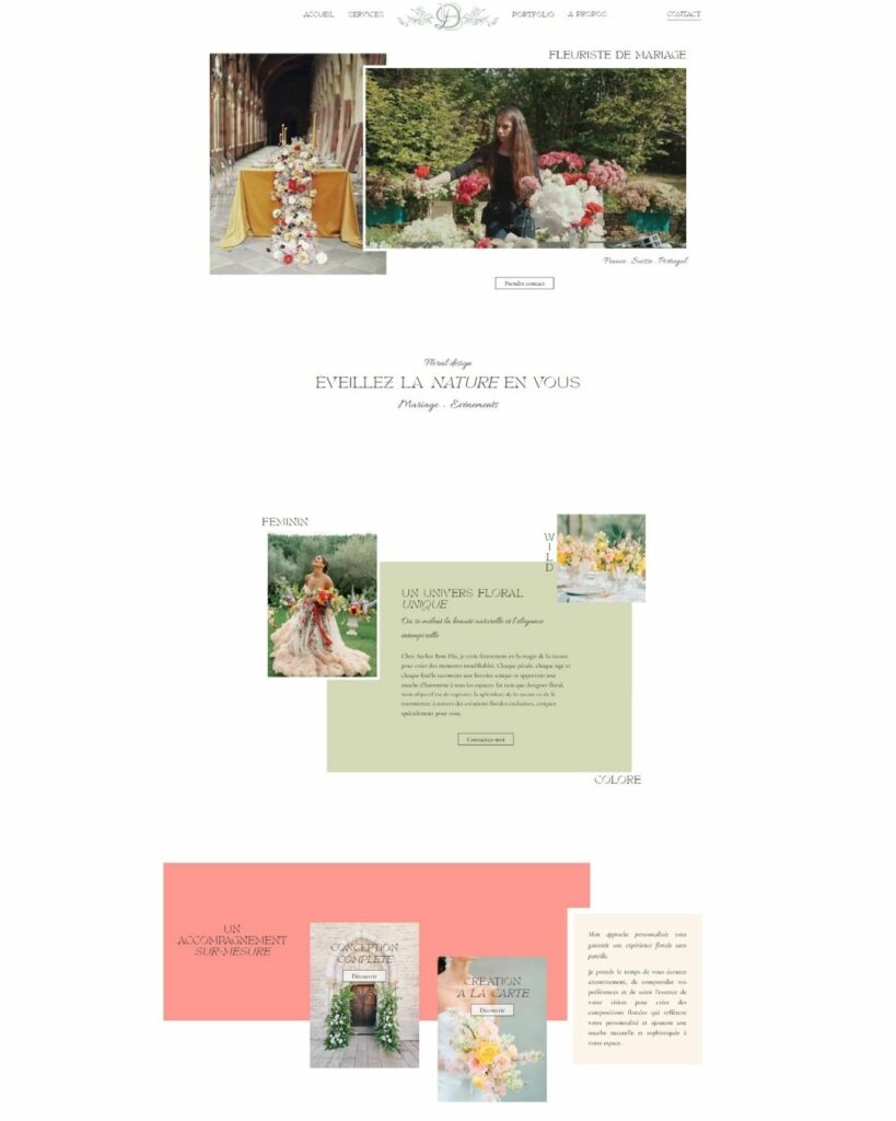 site internet pour fleuriste accueil