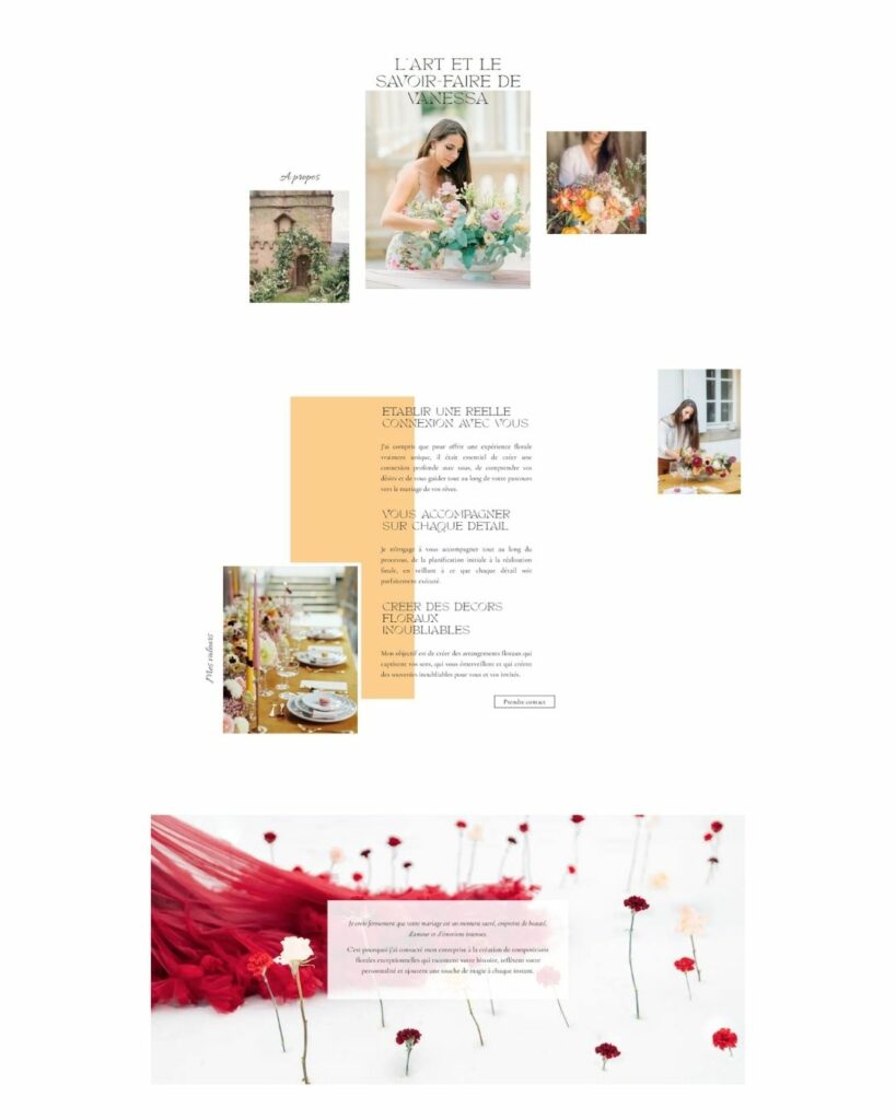 site internet pour fleuriste page a propos
