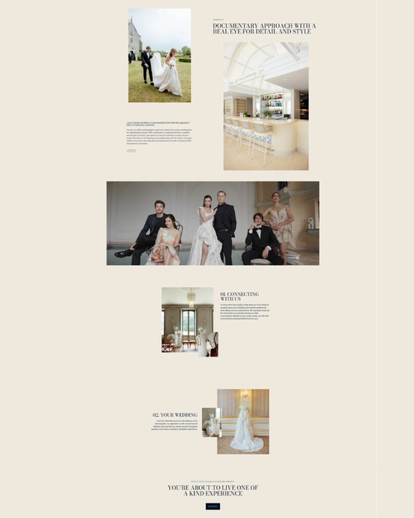 site pour photographe page experience